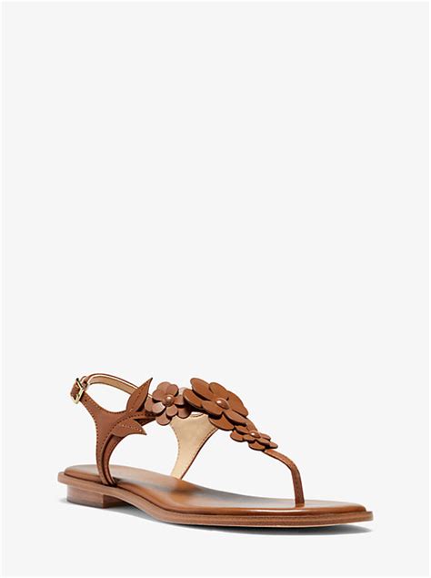 sandale flora michael kors|Flora Appliqué Leather Sandal .